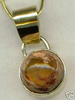 One of a Kind 14. Gold Fire Opal Pendant Mans or Ladies
