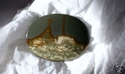 Rare Picture Jasper Cab The Sea Volcano & Water Spout