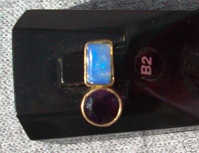 One of a Kind Crystal Opal & Amythist Pendant