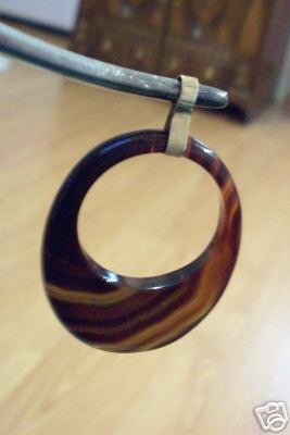 One of a Kind Brown Agate Pendant with 14 kt. Bail