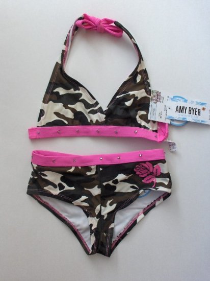 New Girls size 12 Amy Beyer camo Bikini 2 piece swimsuit