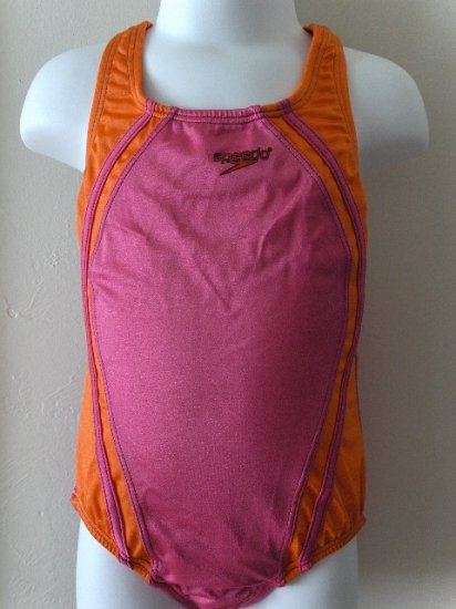 New Girls Speedo Bright Pink one piece size 6