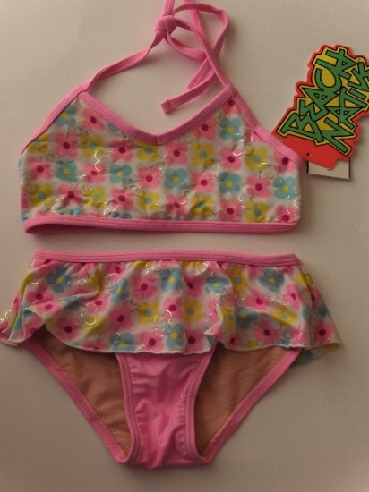 New Girls Beach Native floral bikini two piece swimsuit size 5