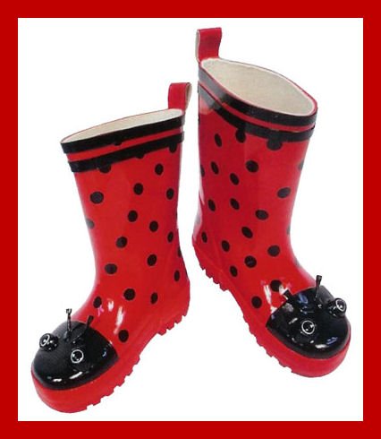New Kidorable toddler girls Ladybug boots US 9 rain boots for sale