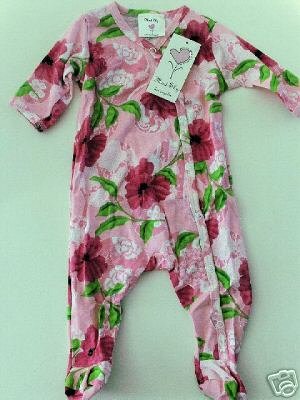 New Mad Sky Palm Beach floral footie outfit one piece infant girl 9 months