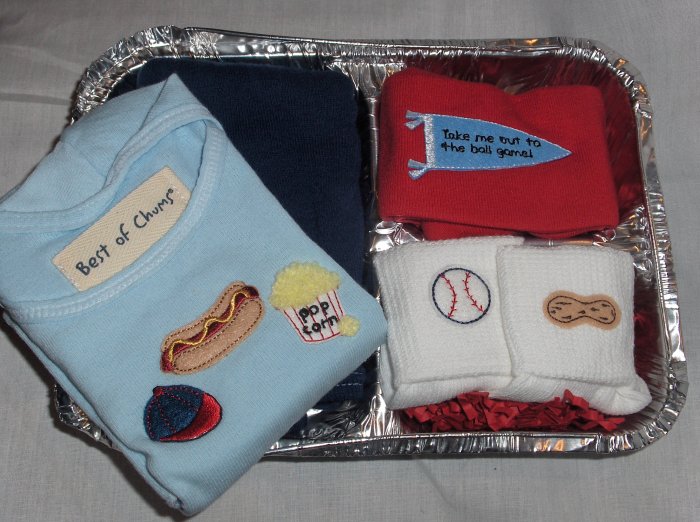 Best of Chums Boutique Ballgame set boy 6 mths new for sale with light blue shirt