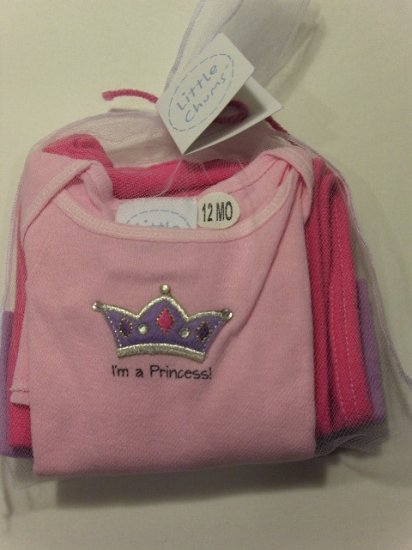 New Best of Chums gift set little chums pink princess tee, pants, hat set size 12 months baby girl