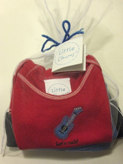 New Best of Chums "Let's Rock" red tee three piece set boys infant baby size 12 months