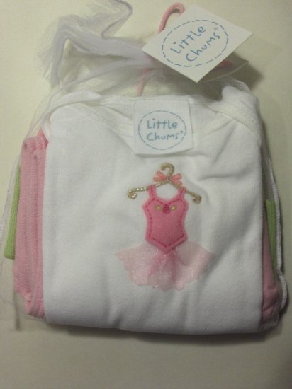 New Best of Chums gift set white tee Ballerina Set top pants hat size baby girl 6 months