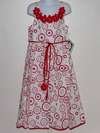 New Isabel Garreton Red White Dress girls 7 cruise