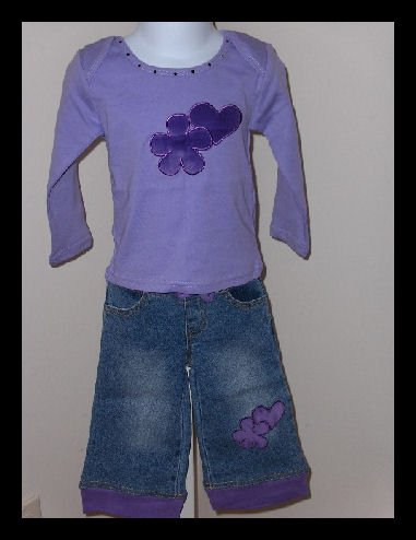 sale Lipstik Purple Top Jeans set 2T