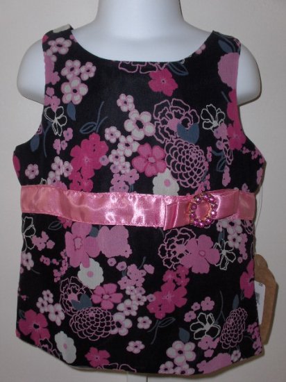 New Black Floral K.C. Parker tank top girls size 6X