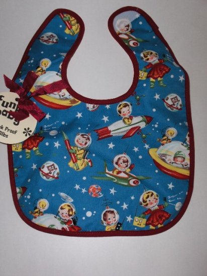 New Funkie baby retro astronauts bib