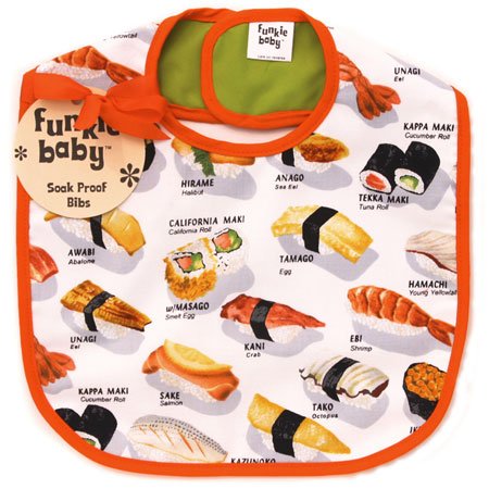 New Funkie Baby sushi bib baby