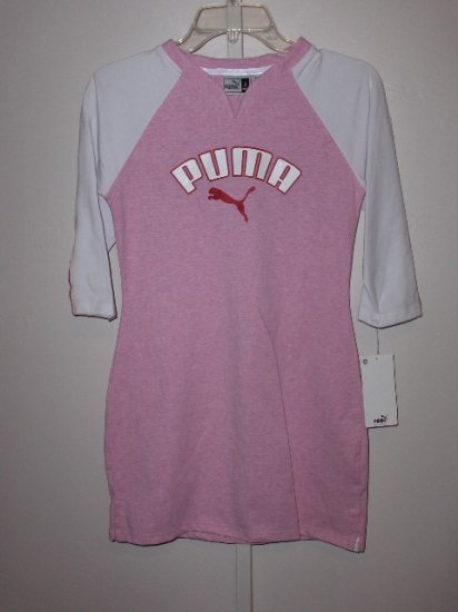 New girls PUMA pink long sleeve dress size L 12
