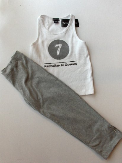 New Big Girls Flowers By Zoe size XL Manhattan to Queens White tank size XL Grey pants