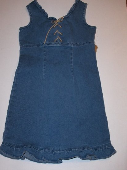 New K.C. Parker by Hartstrings girls denim sundress size 8