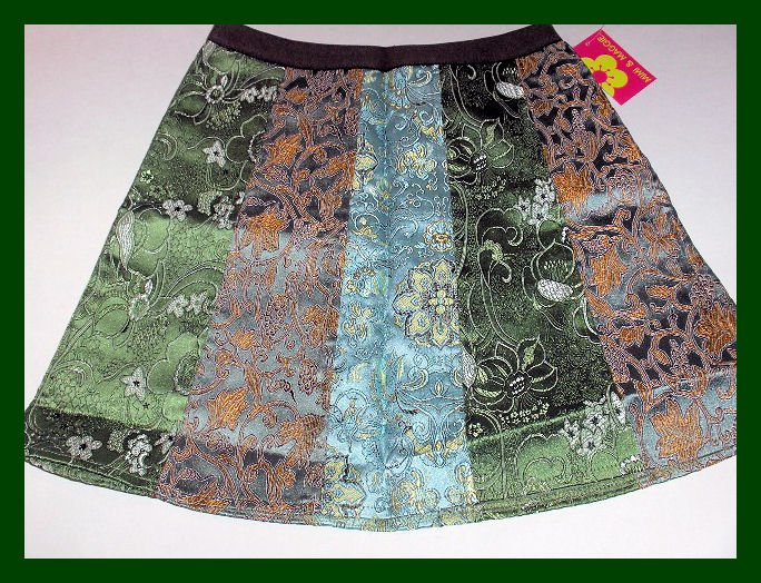New Mimi & Maggie English Tapestry Mixed Skirt Wintergreen girls size M 10/12