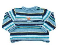 New Boys Kaboo blue striped airplane sweater 3X 3T
