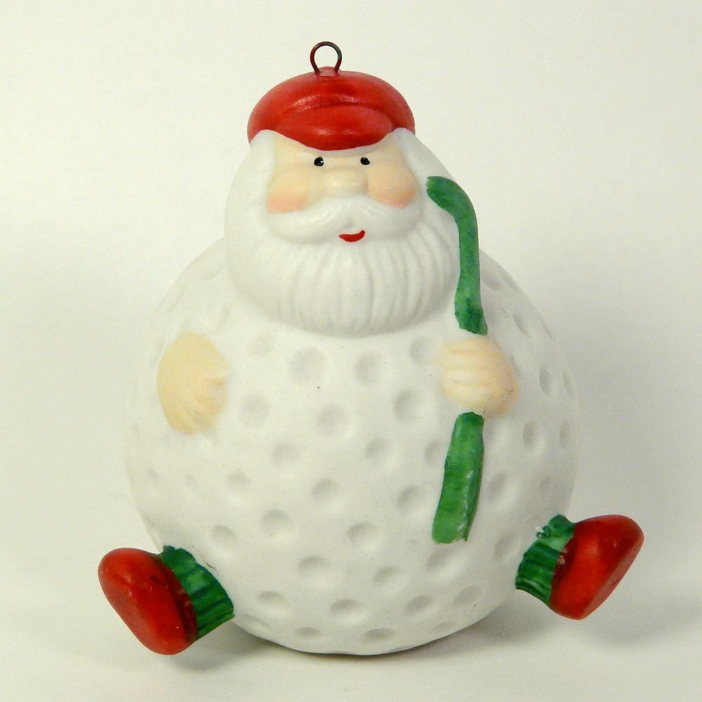 santa golf ball christmas ornament bisque porcelain santa golf ball christmas ornament bisque porcelain