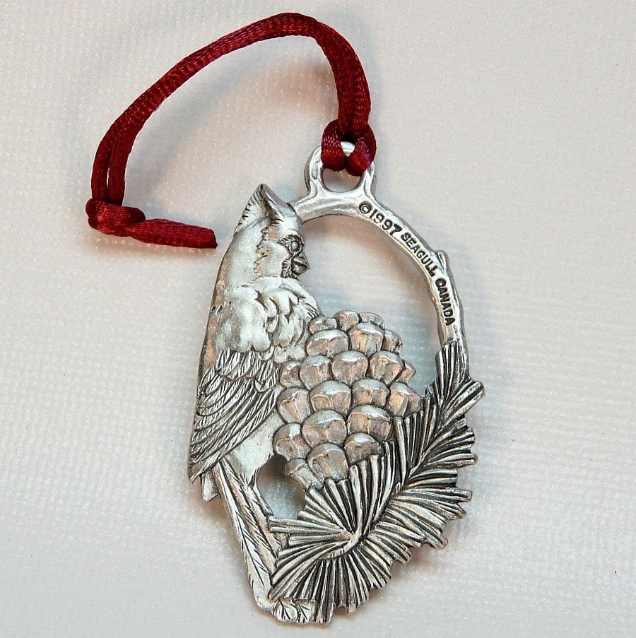 seagull pewter cardinal christmas ornament canada 1997 seagull pewter cardinal christmas ornament canada 1997