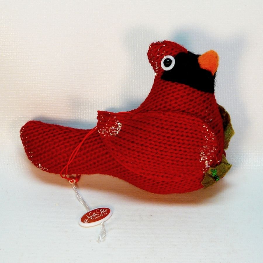 cardinal bird knitted christmas ornament north pole cardinal bird knitted christmas ornament north pole