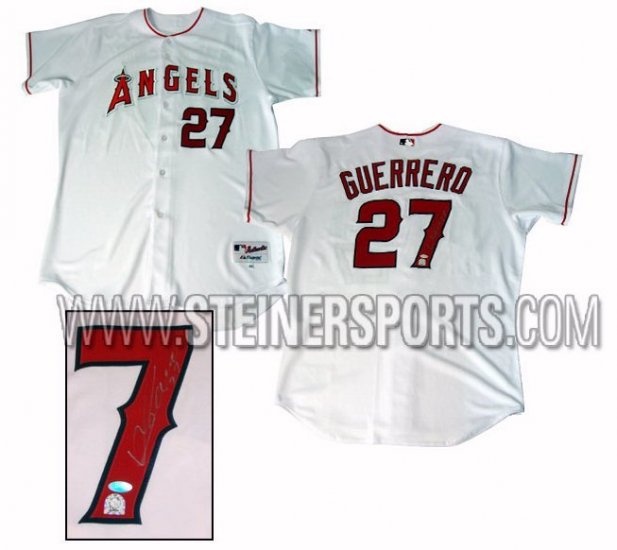 Vladimir Guerrero Hand Signed Angels Home Jersey