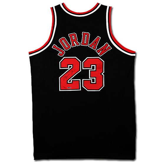 Michael Jordan Autographed Chicago Bulls Alternate/Black Jersey (UDA)