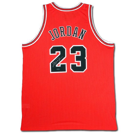 Michael Jordan Autographed Chicago Bulls Away/Red Jersey (UDA)