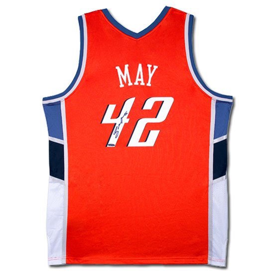 Sean May Autographed Charlotte Bobcats Away/Orange Jersey (UDA)