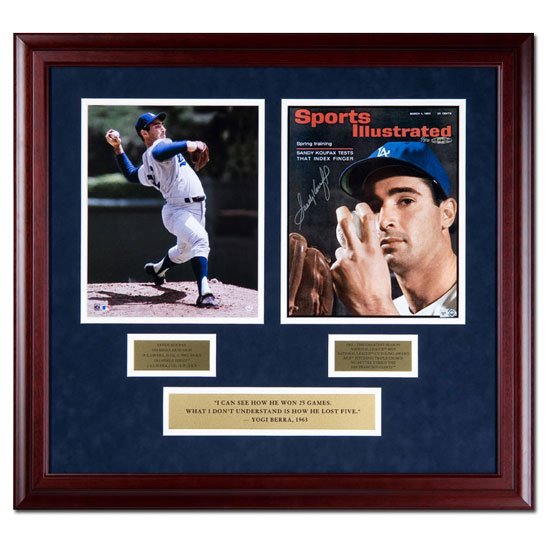 Sandy Koufax Autographed Los Angeles Dodgers Sports Illustrated Cover with 8x10 Photo - Framed (UDA)