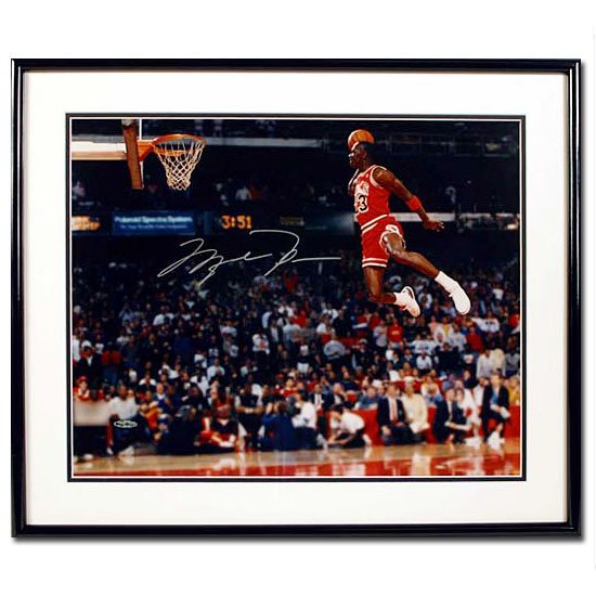 Michael Jordan Autographed Chicago Bulls -Gatorade Slam Dunk- 16x20 Photo - Framed (UDA)