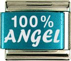 100% Angel Turquoise Laser Italian Charm