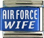 Air Force Wife Blue Laser Italian Charm