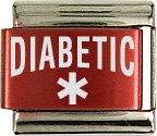 Diabetic Red Italian Laser Charm