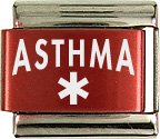 Asthma Red Italian Laser Charm