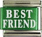 Best Friend Green Italian Laser Italian Charm