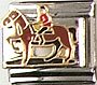 Horse and Jockey Italian Charm