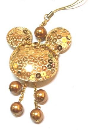 Gold MickyMouse Cell Phone Chain