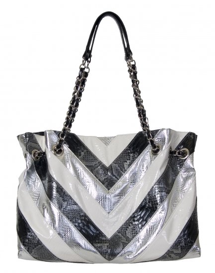 BLACK SILVER SHOULDER FASHION HANDBAG