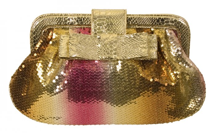 FUCHSIA-GOLD SEQUIN HANDBAG