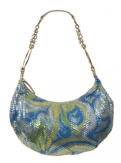 BLUE SEQUIN FASHION HANDBAG