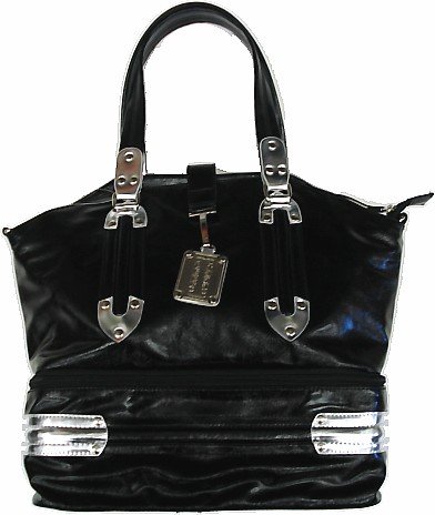 BLACK PU METAL HANDBAG