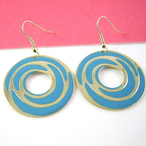 Blue Circle Earring