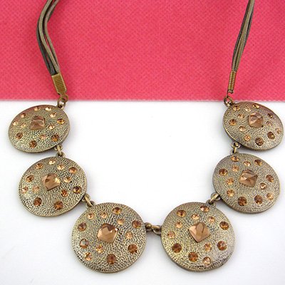 Greece Style Brown Crystal Fashion Necklace