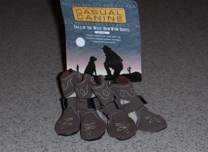 XS-Cowboy Western Dog Boots-New with Tag-4 in package