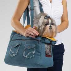 Denim Dog Carrier-Small-New with Tag