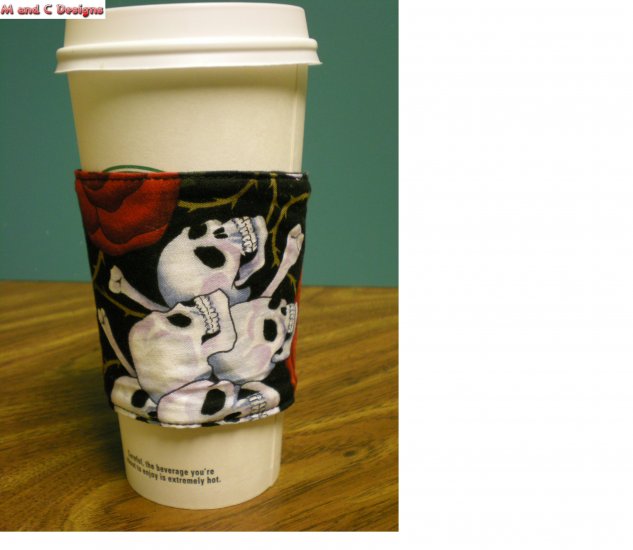 Skull print Coffee Cozy