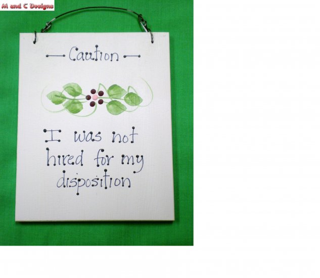 "Disposition" mini sign