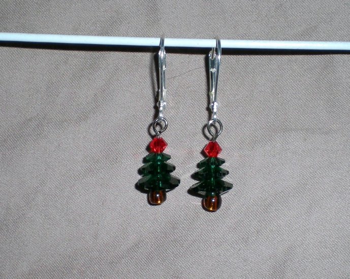 Swarovski Crystal Christmas Tree Earrings